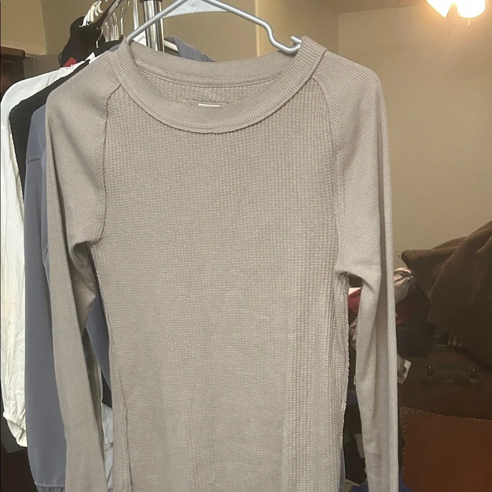 We The Free Taupe Long Sleeve Top - Picture 1 of 6